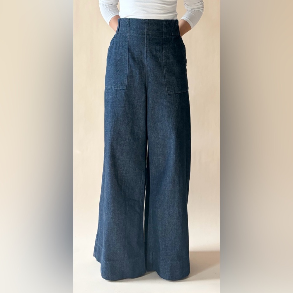 Mustard Seed Indigo Wide-Leg Denim Pants